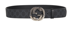 Gucci GG Belt, Canvas, Black, Sz 90/36, DB, 3*