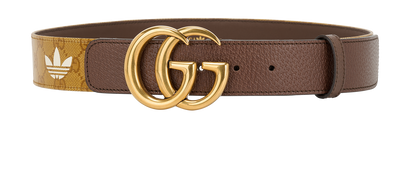 Gucci X Adidas GG Marmont Belt, &pound;220, Accessories, Brown/Tan, Coated Canvas/Leather, Front view