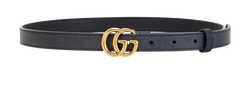 Gucci GG Marmont Thin Belt, Leather, Black, 75cm,  DB, 3*
