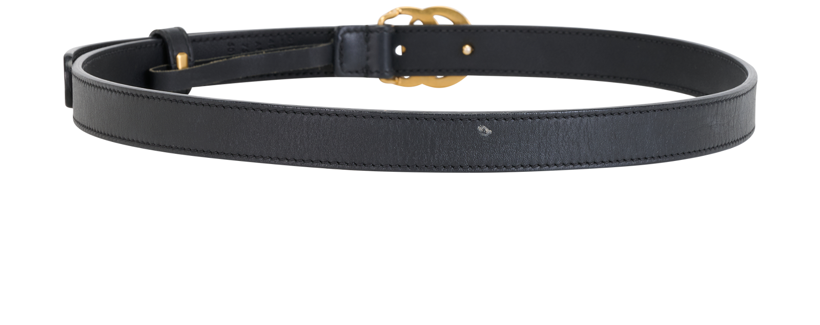 Gucci GG Marmont Thin Belt, &pound;170, Accessories, Black, Leather, Back view