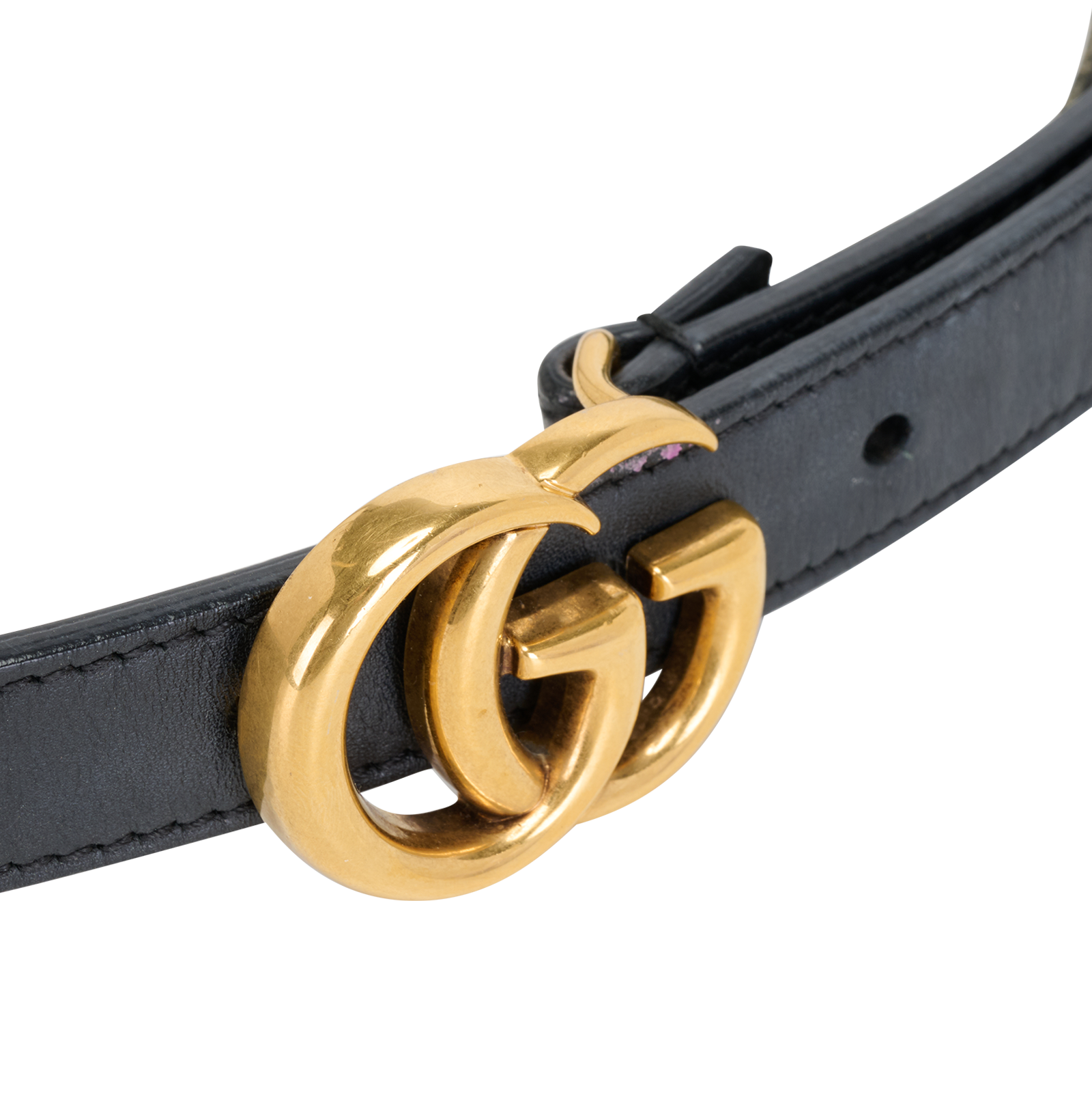 Gucci GG Marmont Thin Belt, &pound;170, Accessories, Black, Leather, Other view
