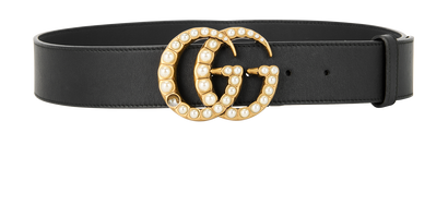 Gucci Embellished Marmont Belt, &pound;230, Accessories, Black, Leather, Front view