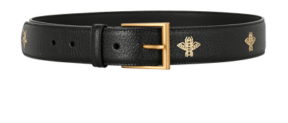 Gucci Bee Belt, &pound;180, Accessories, Black, Leather, Front view