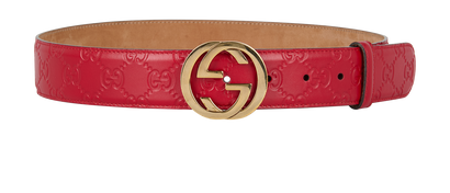 Gucci Interlocking G Belt, &pound;180, Accessories, Red, Leather, Front view