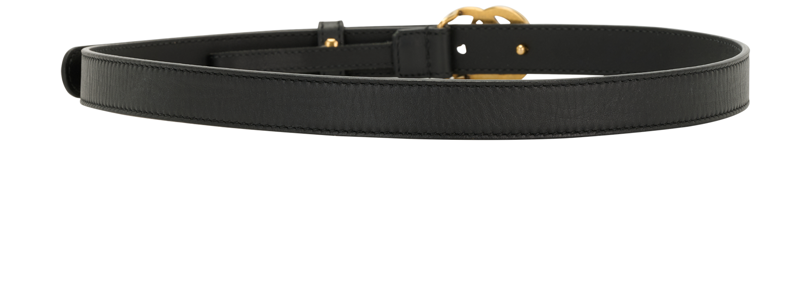 Gucci GG Marmont Thin Belt, &pound;180, Accessories, Black, Leather, Back view