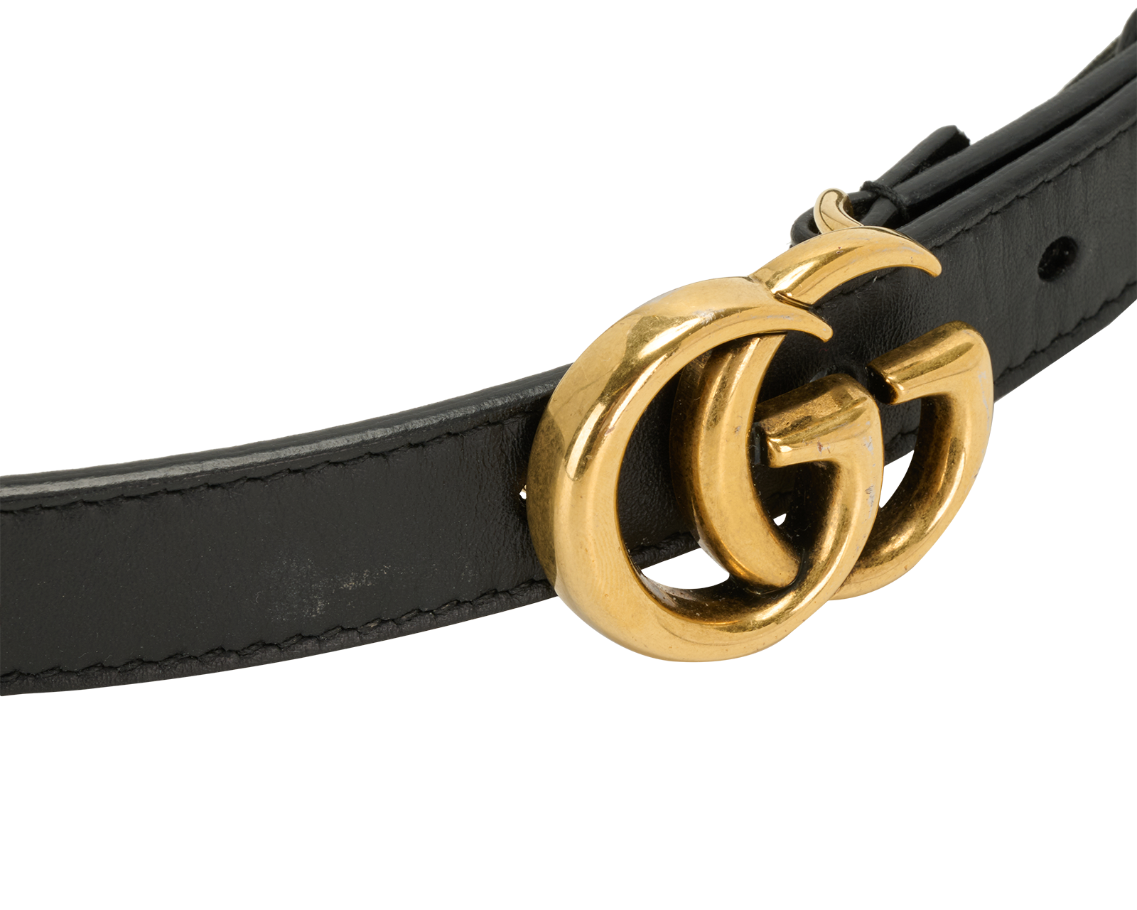 Gucci GG Marmont Thin Belt, &pound;180, Accessories, Black, Leather, Other view