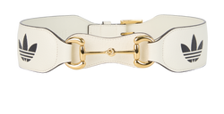Gucci x Adidas Horsebit Belt, Leather, White, Sz 70, U4DAG, 3*