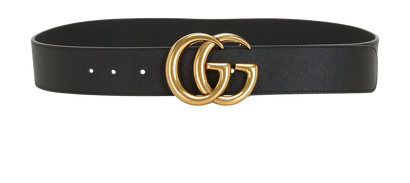 Gucci GG Marmont Wide Belt, &pound;180, Accessories, Black, Leather, Front view