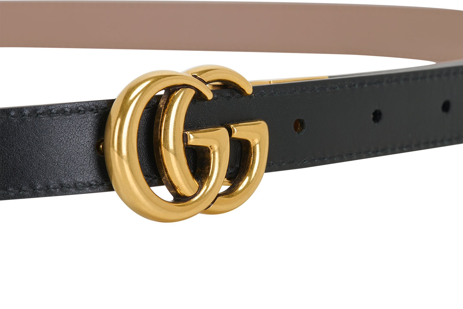 Gucci GG Marmont Reversible Thin Belt, &pound;260, Accessories, Beige/Black, Leather, Other view