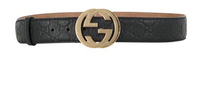 Gucci Interlocking G Embossed Belt, front view