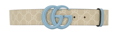 Gucci GG Marmont 40MM Belt, &pound;180, Accessories, Beige/Blue, Canvas, Front view