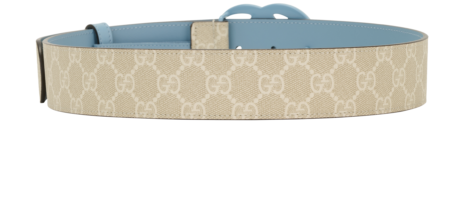 Gucci GG Marmont 40MM Belt, &pound;180, Accessories, Beige/Blue, Canvas, Back view