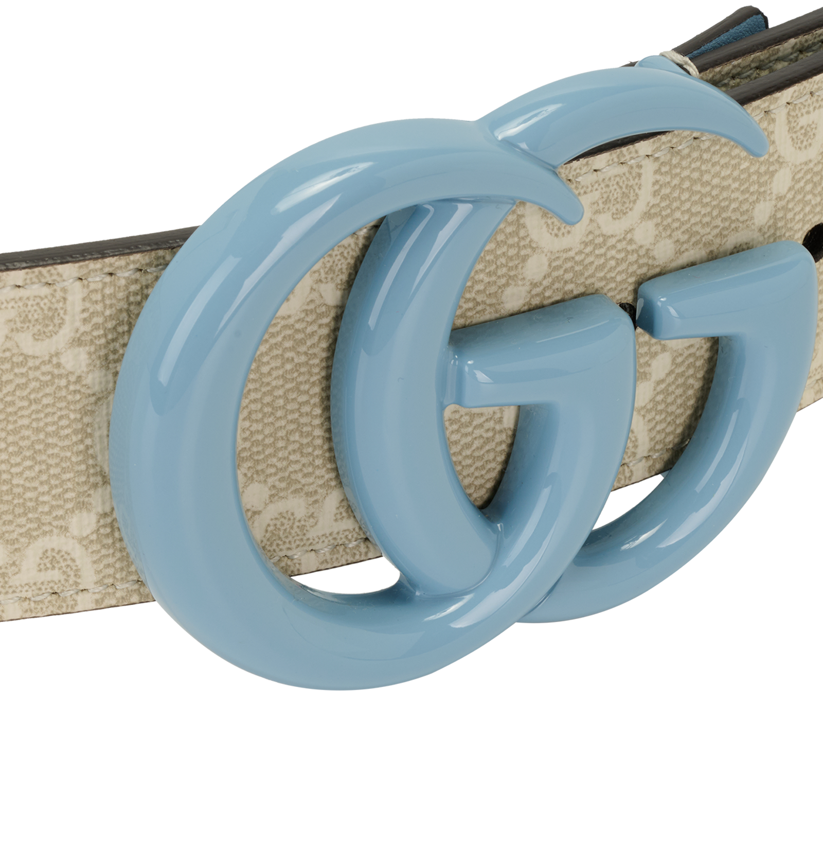 Gucci GG Marmont 40MM Belt, &pound;180, Accessories, Beige/Blue, Canvas, Other view