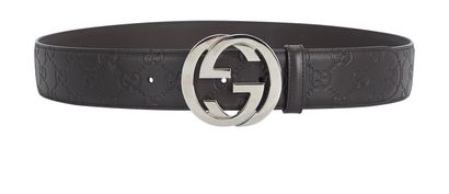 Gucci GG Interlock Embossed Belt, front view