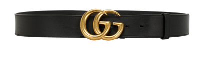 Gucci GG Marmont Wide Belt, &pound;175, Accessories, Black, Leather, Front view
