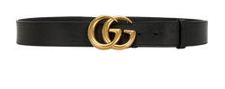 Gucci GG Marmont Wide Belt, Leather, Black, MII, 100cm, DB/B, 2*