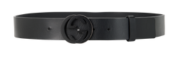 Gucci GG Belt, Leather, Black, Sz85, B, 1*