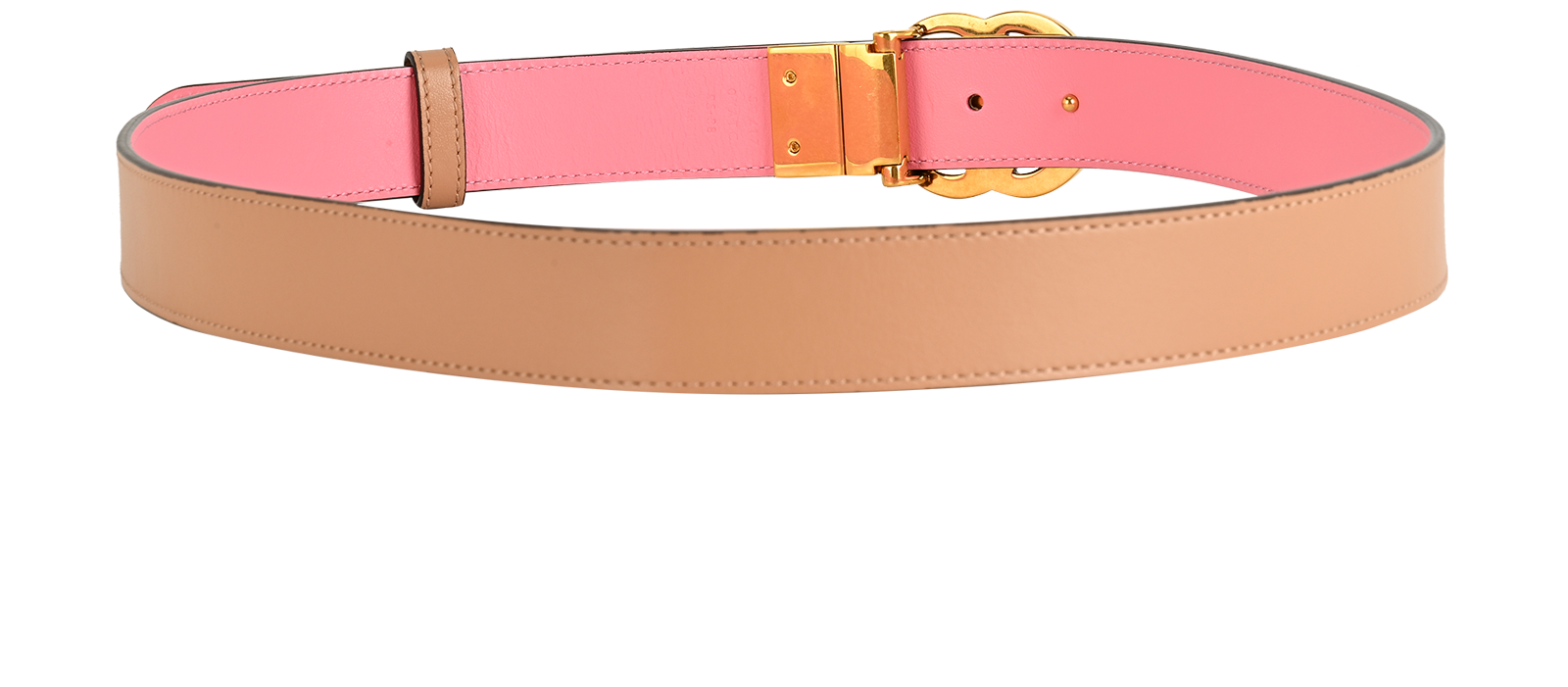 Gucci GG Reversible Belt, &pound;180, Accessories, Beige/Pink, Leather, Back view