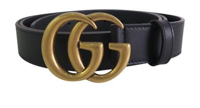 Gucci Marmont Belt, &pound;275, Accessories, Black, Leather, Front view