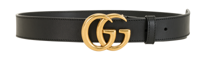 Gucci GG Belt, &pound;190, Accessories, Black, Leather, Front view