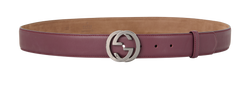 Gucci Interlocking GG Belt, Leather, Burgundy, Sz 125, 3*