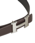 Hermes H Reversible Belt, £450, Accessories, Black/Brown, Leather, Other view