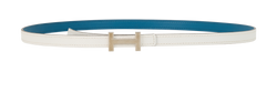Hermes 13mm Reversible H Buckle Belt, Leather,Blue/White,[Q](2013),85cm,2*