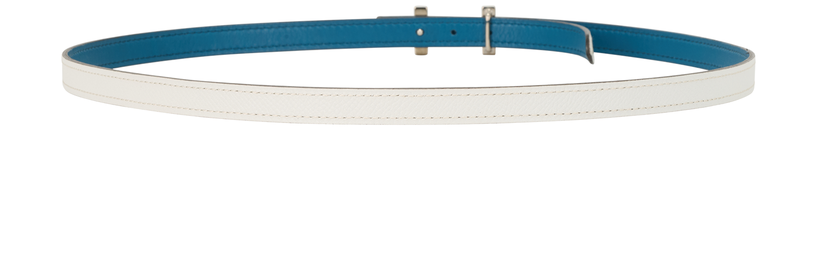 Hermes 13mm Reversible H Buckle Belt, &pound;395, Accessories, Blue/White, Leather, Back view