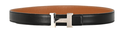 Hermes H Buckle Reversible Slim Belt, &pound;250, Accessories, Black/Brown, Leather, Front view
