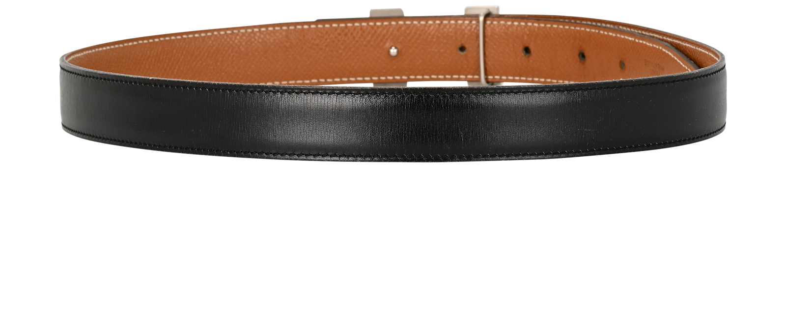 Hermes H Buckle Reversible Slim Belt, &pound;250, Accessories, Black/Brown, Leather, Back view