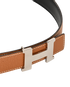 Hermes H Buckle Reversible Slim Belt, &pound;250, Accessories, Black/Brown, Leather, Other view