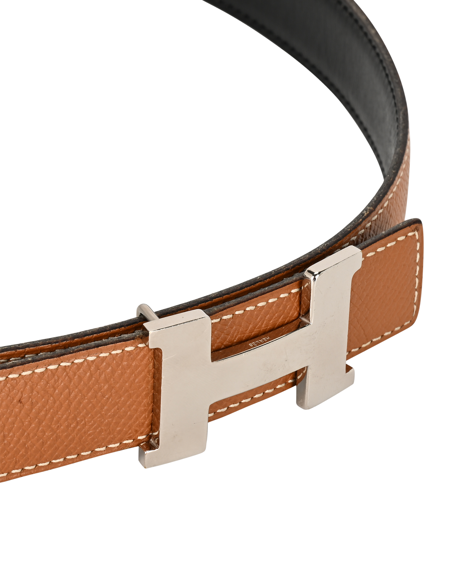 Hermes H Buckle Reversible Slim Belt, &pound;250, Accessories, Black/Brown, Leather, Other view