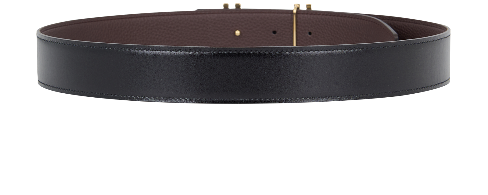 Hermes H Au Carre Reversible Belt, &pound;290, Accessories, Black/Brown, Leather, Back view
