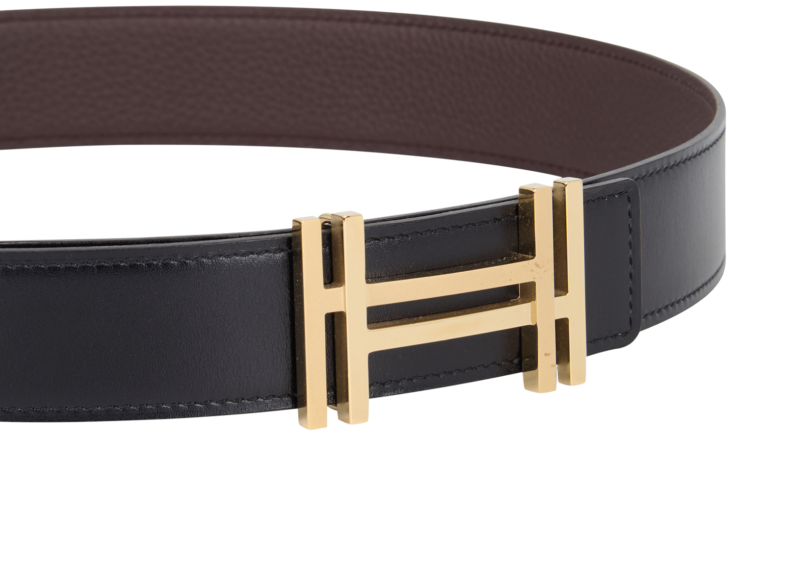 Hermes H Au Carre Reversible Belt, &pound;290, Accessories, Black/Brown, Leather, Other view