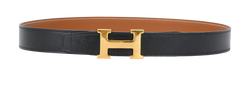 Hermes Reversible H Belt, Leather, Black, 90cm, MII, 2*