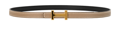 Hermes Focus Buckle 13mm Belt, &pound;395, Accessories, Taupe, Leather, Front view