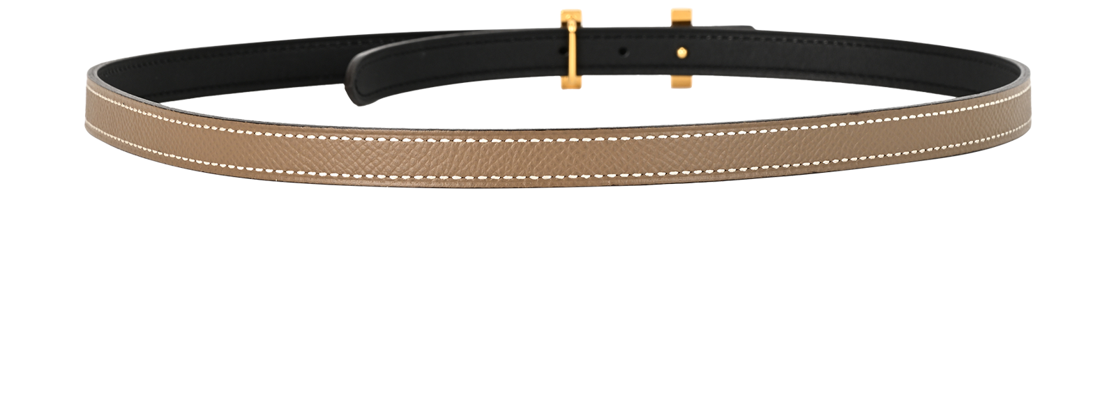 Hermes Focus Buckle 13mm Belt, &pound;395, Accessories, Taupe, Leather, Back view