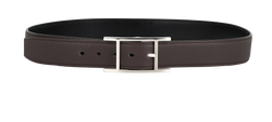 Hermes Quentin Reversible Belt, Leather, Black/Burgundy, Sz 95, 2*