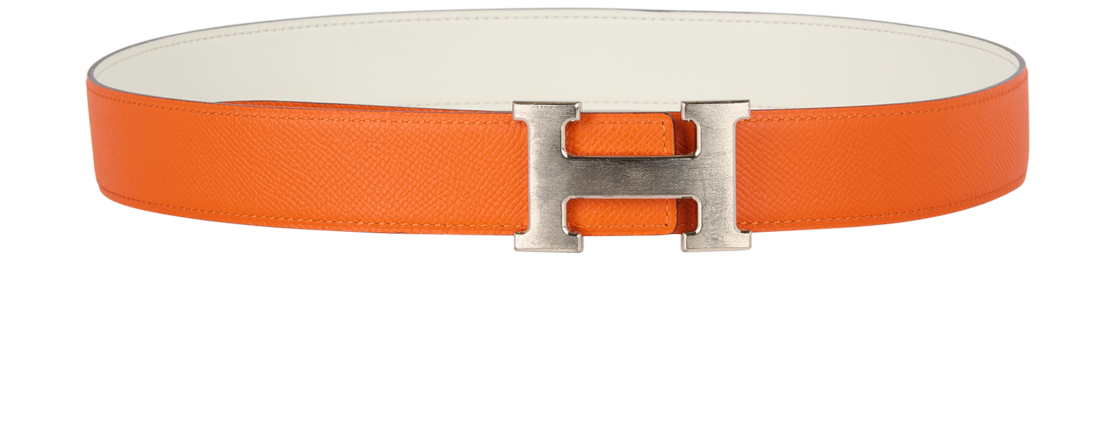 Hermes Reversible H Belt, &pound;320, Accessories, Orange/White, Leather, Other view
