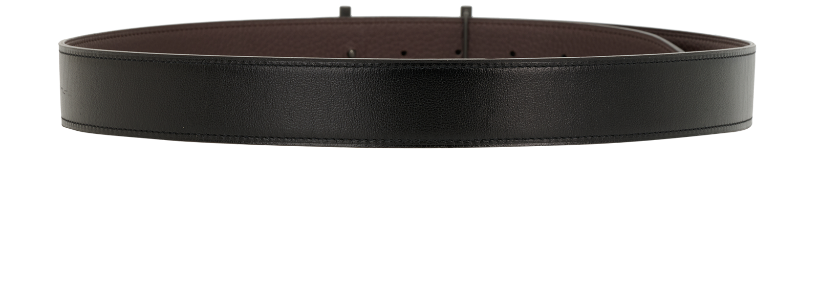 Hermes Rider Buckle Reversible Belt, &pound;495, Accessories, Black/Brown, Leather, Back view