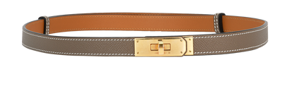 Hermes Kelly 18 Belt, £795, Accessories, Grey, Leather, Front view