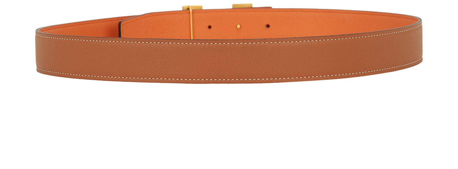 Hermes 32MM H Reversible Belt, &pound;295, Accessories, Brown/Orange, Leather, Back view