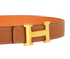 Hermes 32MM H Reversible Belt, &pound;295, Accessories, Brown/Orange, Leather, Other view
