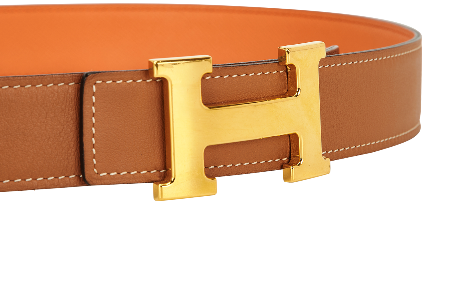 Hermes 32MM H Reversible Belt, &pound;295, Accessories, Brown/Orange, Leather, Other view