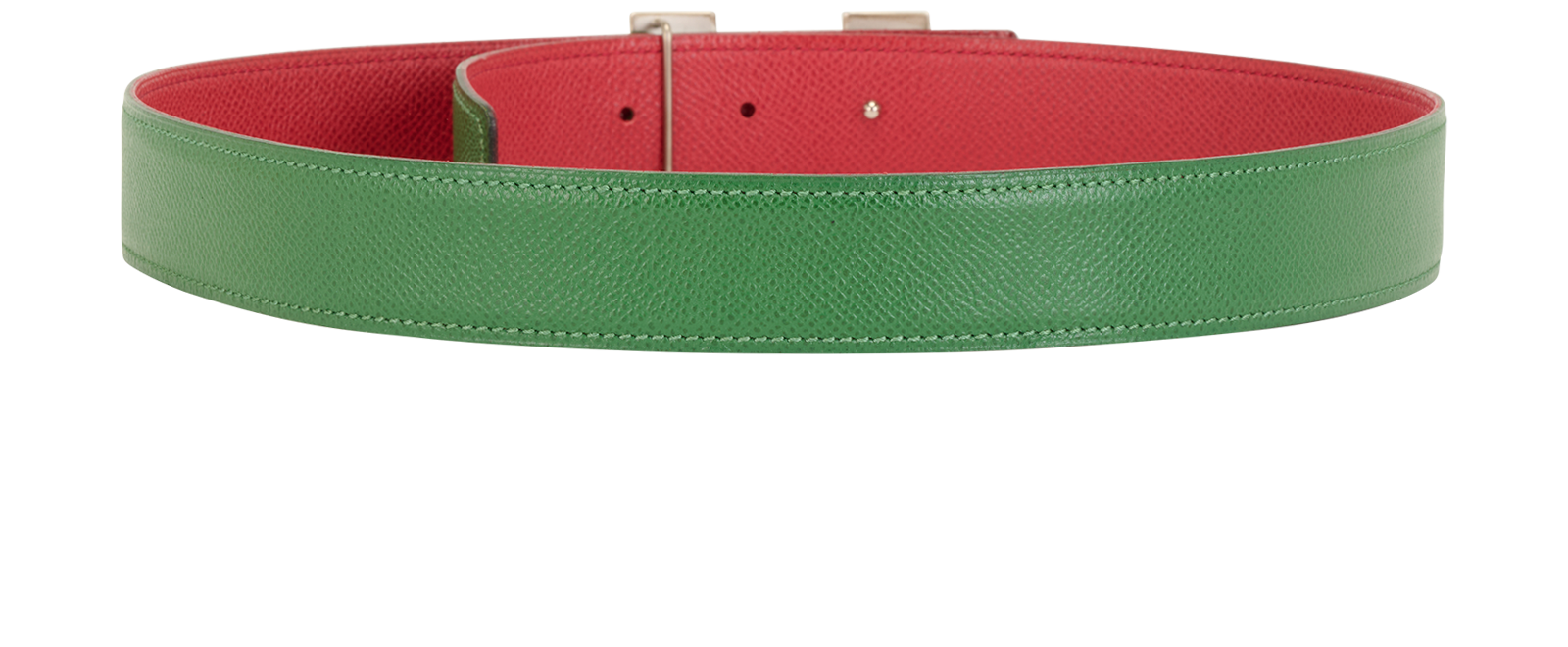 Hermes Reversible Belt, &pound;395, Accessories, Green/Red, Leather, Back view