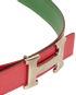 Hermes Reversible Belt, &pound;395, Accessories, Green/Red, Leather, Other view