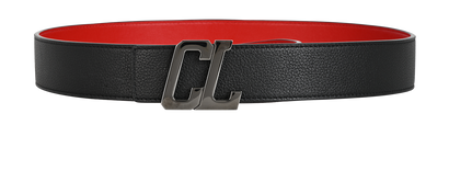 Christian Louboutin CL Reversible Belt, &pound;250, Accessories, Black/Red, Leather, Front view
