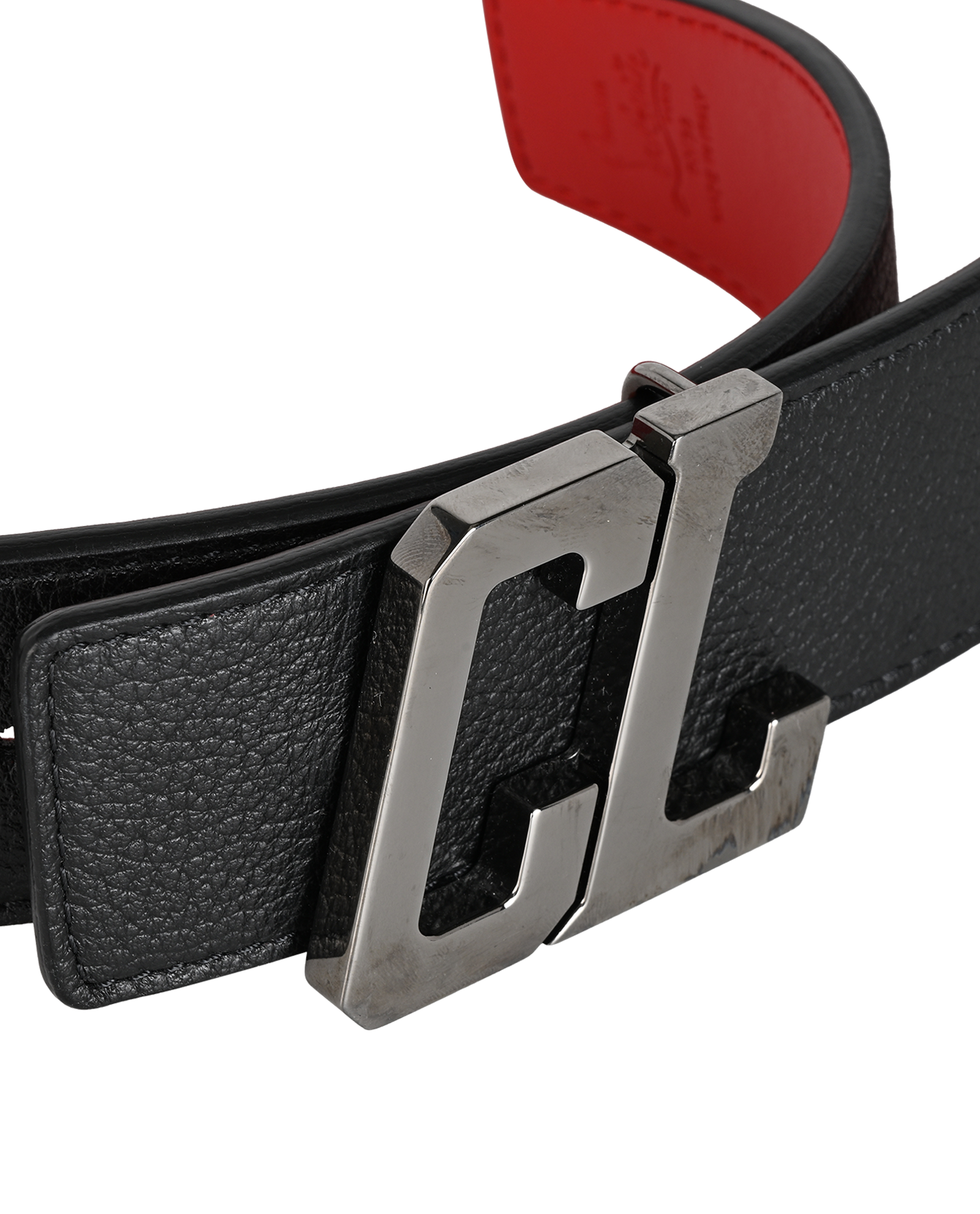 Christian Louboutin CL Reversible Belt, &pound;250, Accessories, Black/Red, Leather, Other view