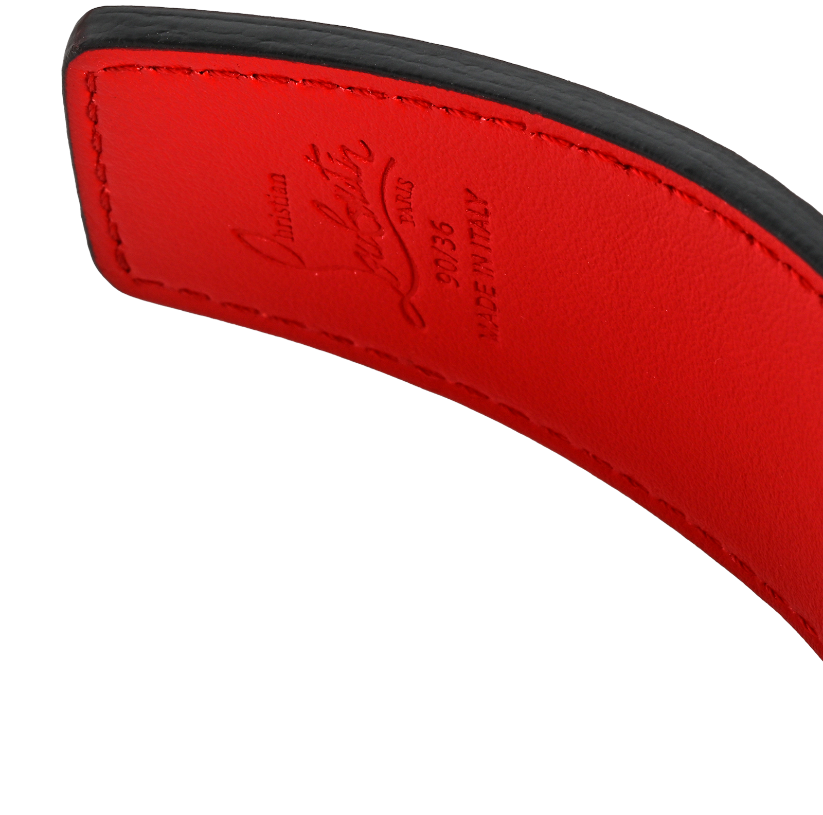 Christian Louboutin CL Reversible Belt, &pound;250, Accessories, Black/Red, Leather, Other view