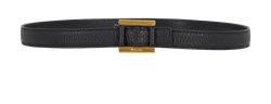 Loro Piana Square Buckle Belt, Leather, Black, MII, Sz 75, DB, 2*